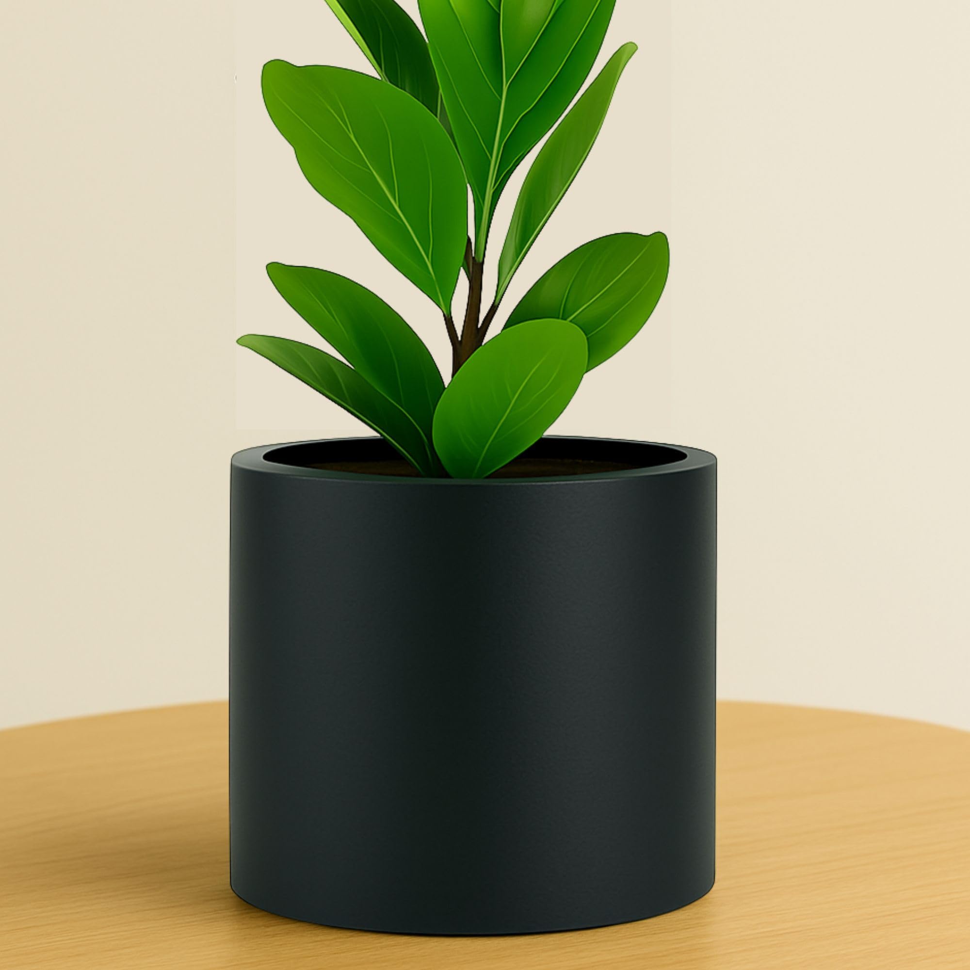 Amazon.com: Fox & Fern 8 Inch Black Plant Pot with Drainage Plug